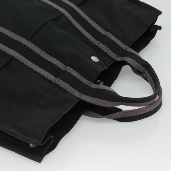 HERMES Fourre Tout MM Hand Bag Canvas Black - Picture 6 of 16